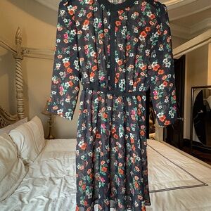 Maje Black Floral dress Size 2